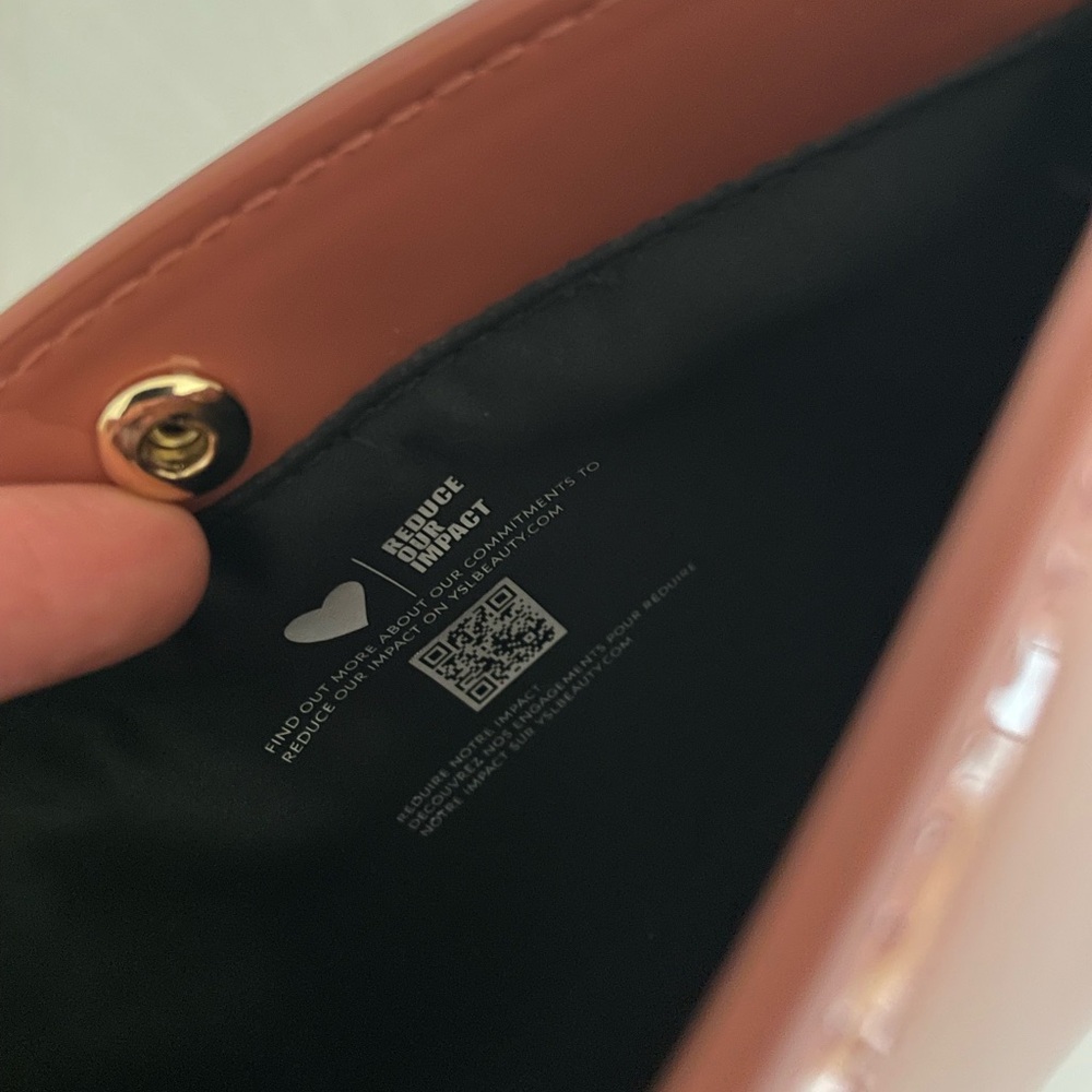 Yves Saint Laurent patent Glossy Red Brown Bag purse gold chain tassel rare logo - Picture 6 of 8